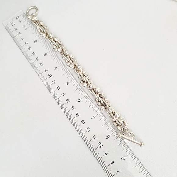 VINTAGE RARE Silpada DNA Mexico Ball Link Sterling Silver Toggle Bracelet - Picture 5 of 5